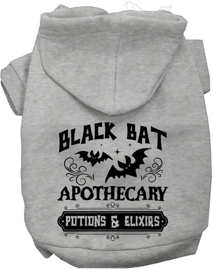 Gray Potion Bottle Costume Pet Hoodie with bat design