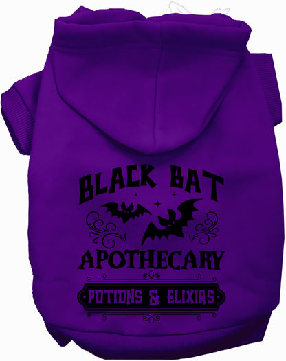 Purple Potion Bottle Costume Pet Hoodie with bat design