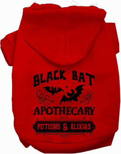 Red Potion Bottle Costume Pet Hoodie with bat design