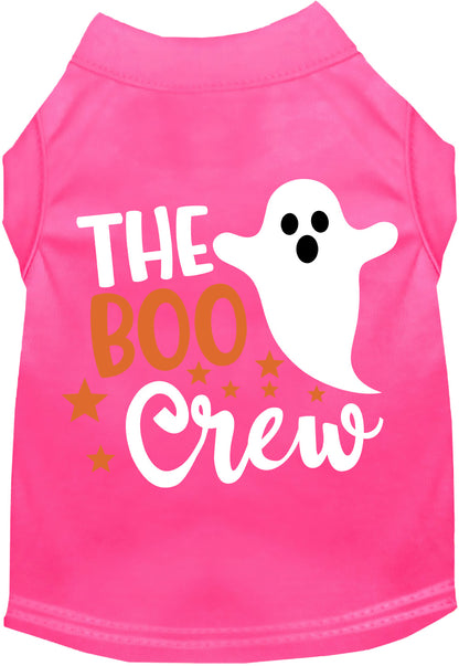 Pink Boo Crew pet shirt with ghost design