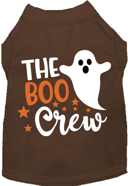 Brown Boo Crew pet shirt with ghost design