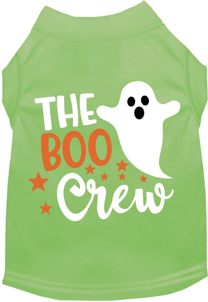 Green Boo Crew pet shirt with ghost design