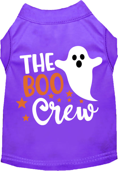 Purple Boo Crew pet shirt with ghost design