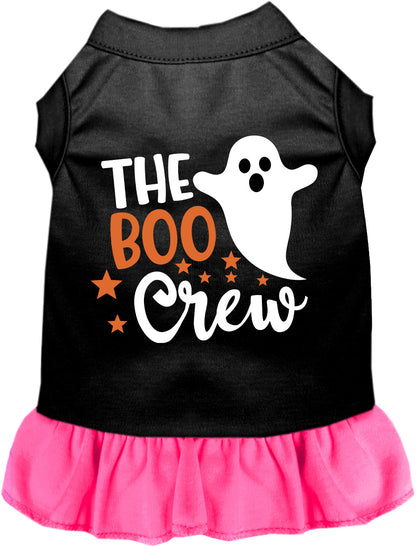 Black Boo Crew pet dress with pink skirt