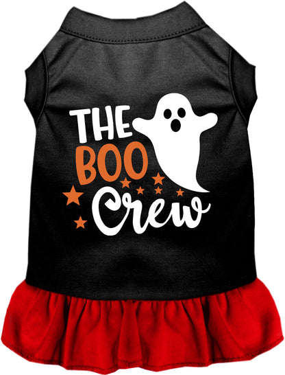 Black Boo Crew pet dress with red skirt