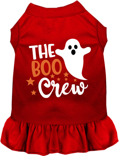 Red Boo Crew pet dress with ghost design