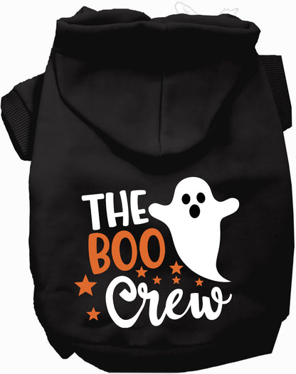 Dark gray Boo Crew Pet Hoodie with ghost design