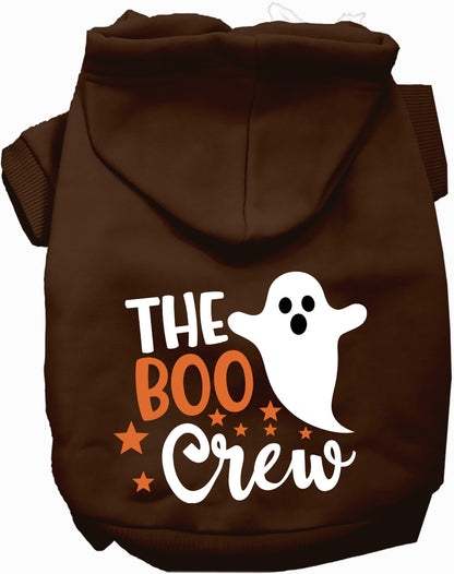 Brown Boo Crew Pet Hoodie with ghost design