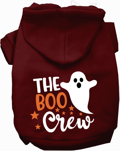 Maroon Boo Crew Pet Hoodie with ghost design