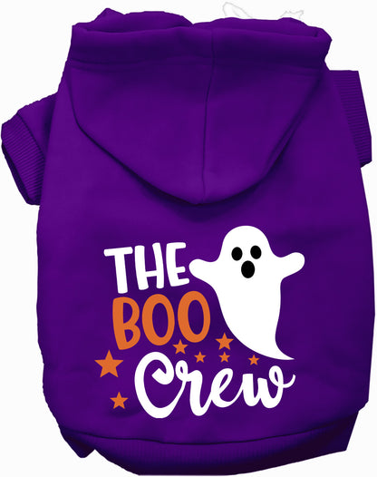 Purple Boo Crew Pet Hoodie with ghost design