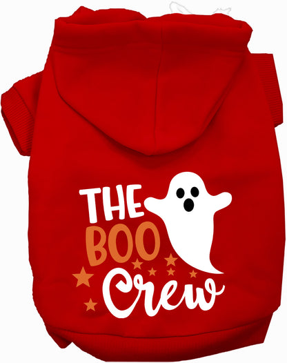 Red Boo Crew Pet Hoodie with ghost design