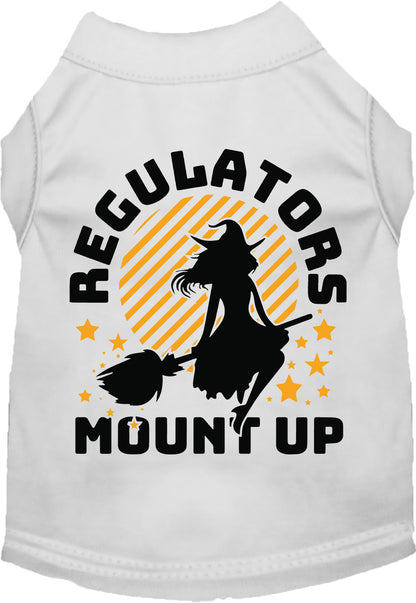 White Regulators Mount Up pet shirt with witch design