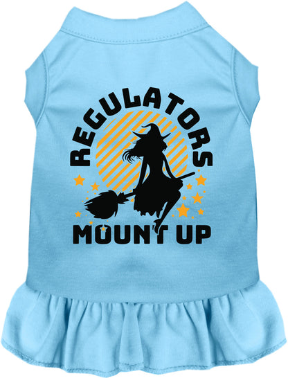 Blue Regulators Mount Up pet dress with witch design