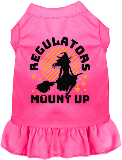 Pink Regulators Mount Up pet dress with witch design