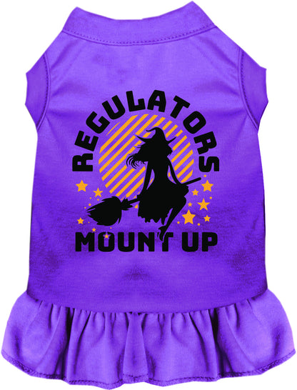 Purple Regulators Mount Up pet dress with witch design