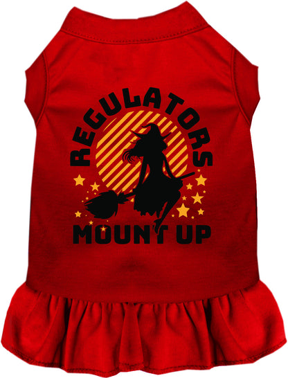 Red Regulators Mount Up pet dress with witch design