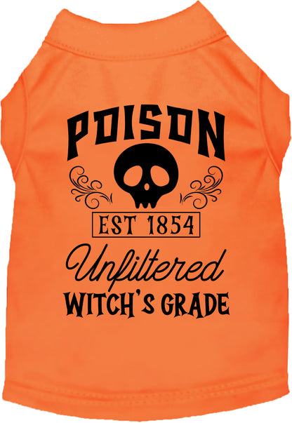 Orange poison bottle costume pet shirt