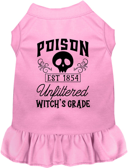 Light pink poison bottle costume pet dress with skull design