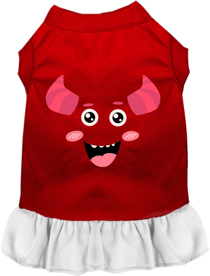 Red and White Mischiefmauve Monster Costume Pet Dress