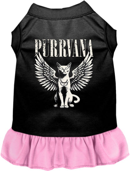 Black Purrvana pet dress with light pink skirt