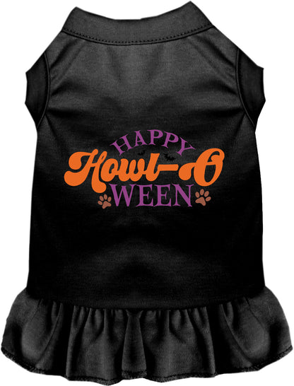 Black Happy Howl-Oween pet dress with ruffled skirt