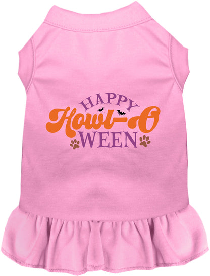 Light pink Happy Howl-Oween pet dress with ruffled skirt