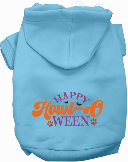 Light Blue Happy Howl-Oween Pet Hoodie