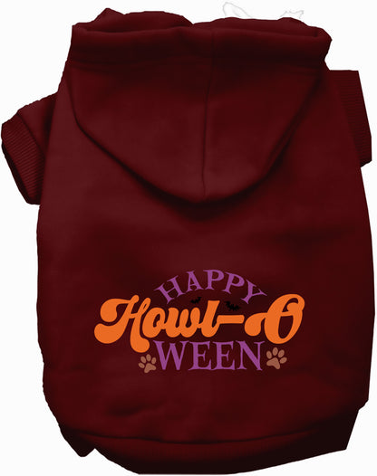 Maroon Happy Howl-Oween Pet Hoodie