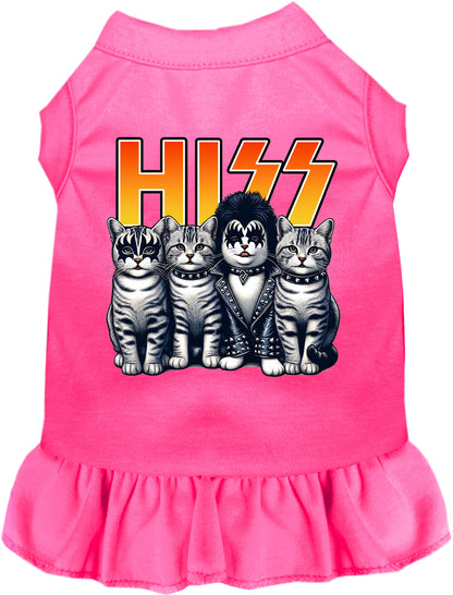 Pink Hiss Kitties pet dress with cat design