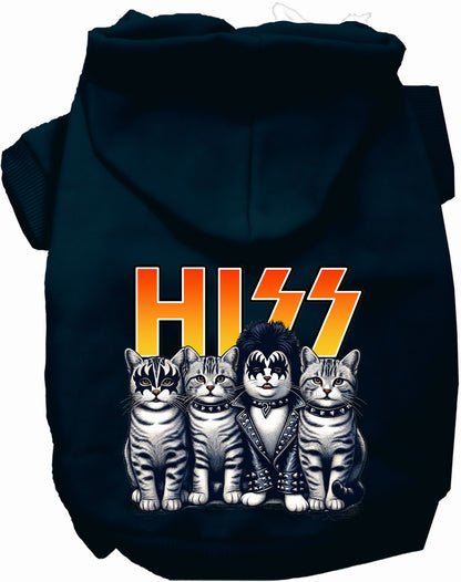 Dark green Hiss Kitties Pet Hoodie with cat design