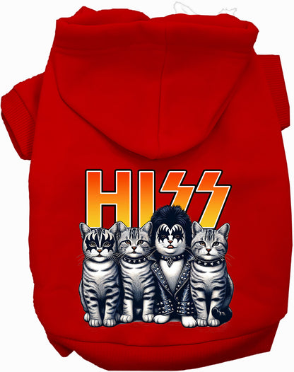 Red Hiss Kitties Pet Hoodie with cat design