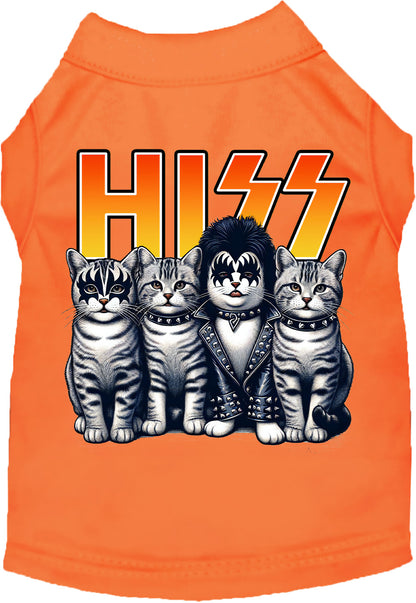 Orange Hiss Kitties pet shirt with cat design