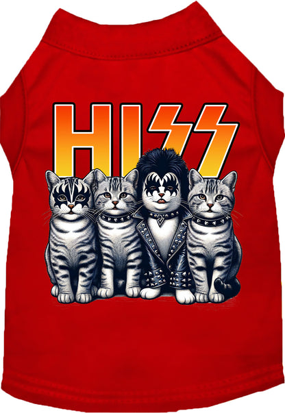 Red Hiss Kitties pet shirt with cat design