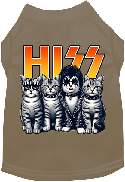 Tan Hiss Kitties pet shirt with cat design