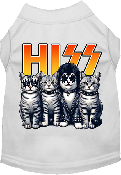 White Hiss Kitties pet shirt with cat design