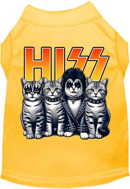 Yellow Hiss Kitties pet shirt with cat design