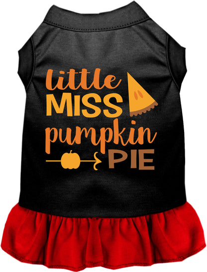 Black pet dress with red skirt, Little Miss Pumpkin Pie design