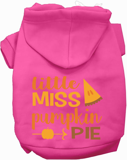 Pink Little Miss Pumpkin Pie pet hoodie