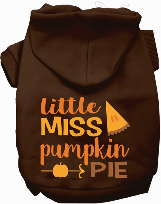 Brown Little Miss Pumpkin Pie pet hoodie