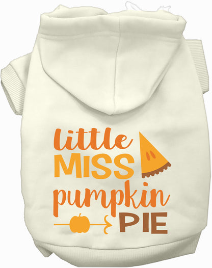 White Little Miss Pumpkin Pie pet hoodie