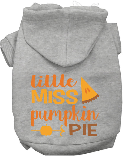 Gray Little Miss Pumpkin Pie pet hoodie