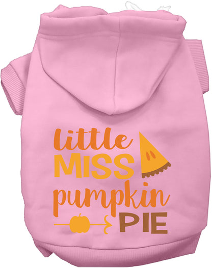 Light pink Little Miss Pumpkin Pie pet hoodie