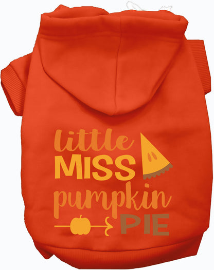 Orange Little Miss Pumpkin Pie pet hoodie