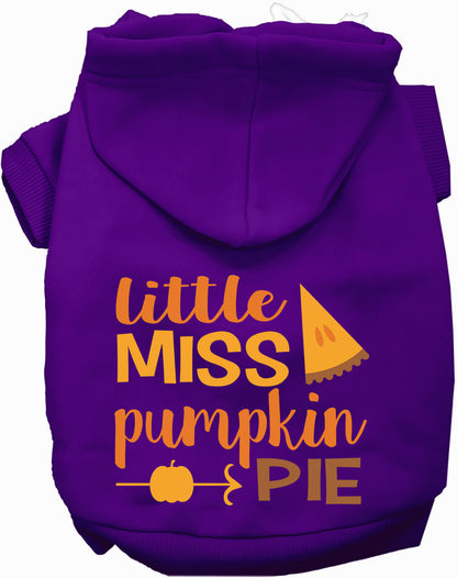 Purple Little Miss Pumpkin Pie pet hoodie