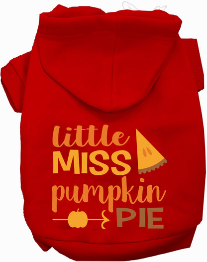 Red Little Miss Pumpkin Pie pet hoodie