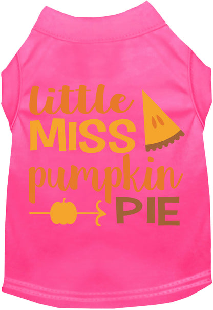 Hot pink Little Miss Pumpkin Pie pet shirt