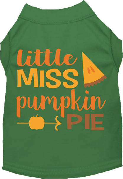 Green Little Miss Pumpkin Pie pet shirt