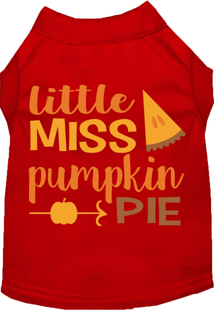 Red Little Miss Pumpkin Pie pet shirt