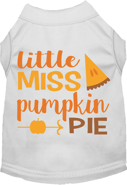 White Little Miss Pumpkin Pie pet shirt