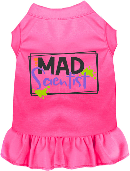 Hot pink Mad Scientist pet dress with ruffled skirt